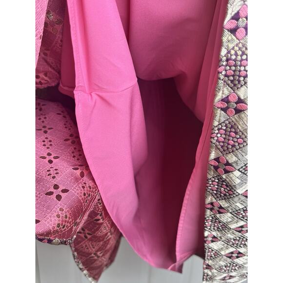 Tuckernuck Champaign Dreams Pink Gold Green Metallic Tiered Maxi Skirt Sz Small - Picture 3 of 8